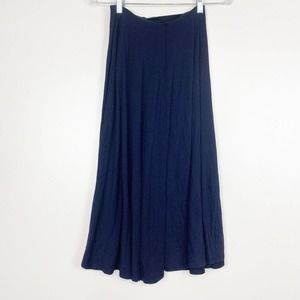 Reformation Skirt  Small Midi Jersey Stretch Knit Navy Blue Pull-on A-line